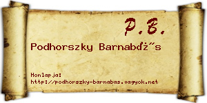 Podhorszky Barnabás névjegykártya