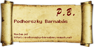 Podhorszky Barnabás névjegykártya