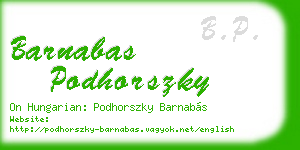 barnabas podhorszky business card